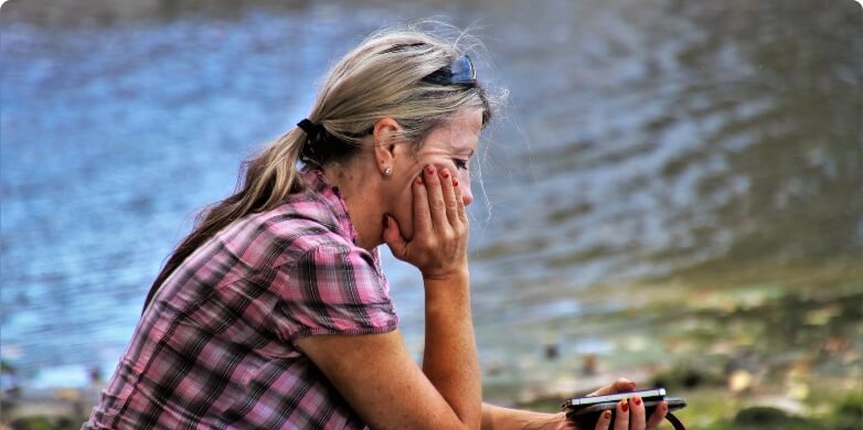 Grieving woman